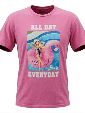 Barbie Pink Women's Casual Graphic T-Shirt "All Day Everyday" Size XL